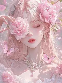 红粉佳人花卉图片